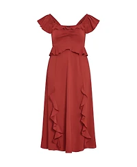 City Chic Plus Fee Frill Maxi Dress