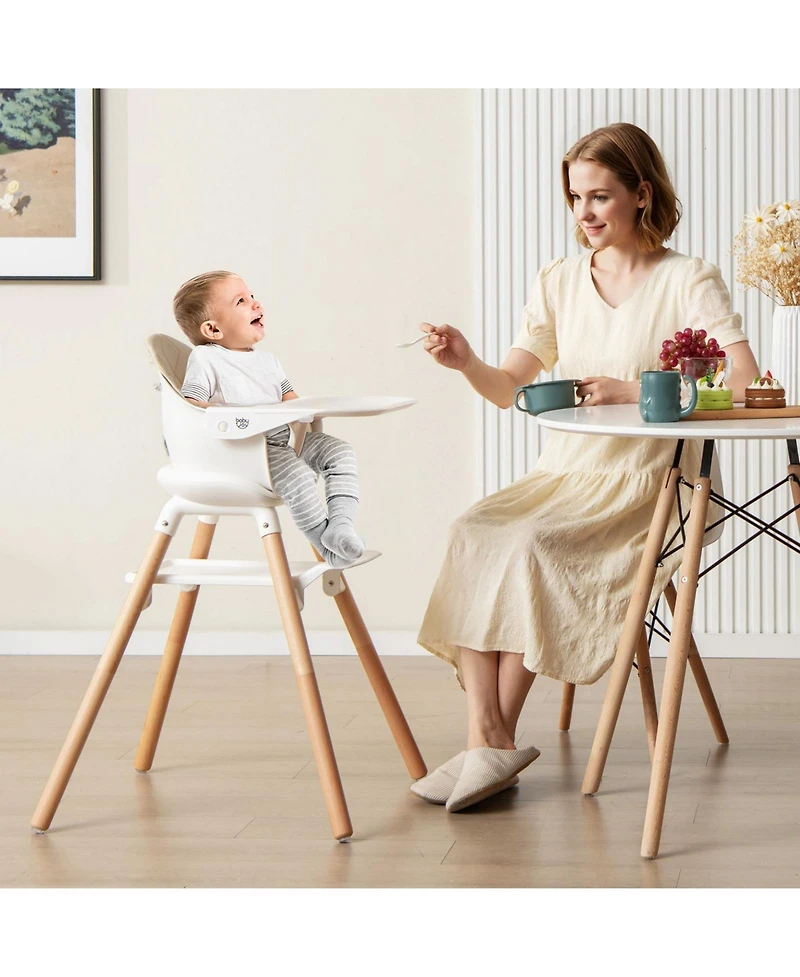 6 1 Convertible Highchair with Safety Harness and Removable Tray