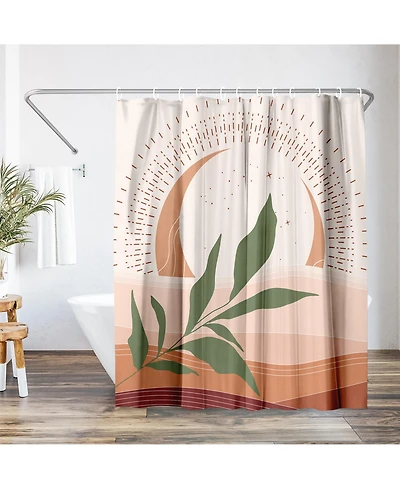 71x74 Boho Desert Shower Curtain - 100% Polyester - Water-Resistant Bath Curtain