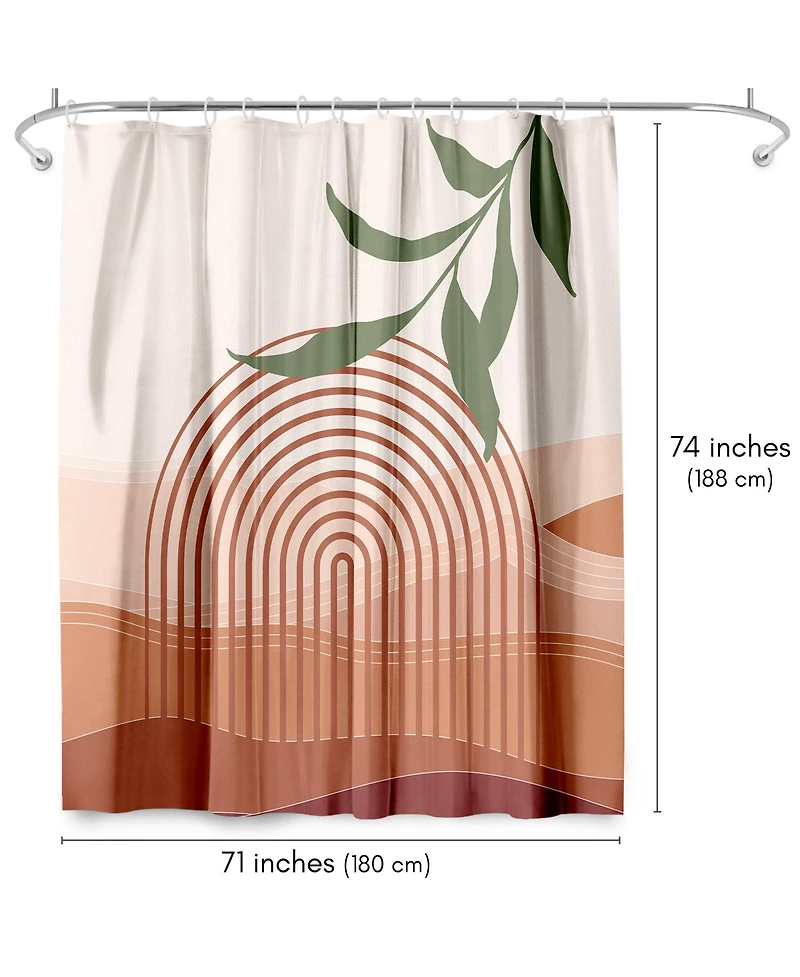 71x74 Boho Rustic Shower Curtain - 100% Polyester - Water-Resistant Bath Curtain