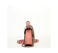 Susu Women s Pink Embellished Crossbody Bag Studded Shoulder Purse with Chain Strap and Top Handle, Statement Designer Handbag for Evening & Casual Ou