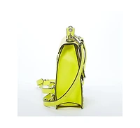 Susu Convertible Leather Backpack Purse Yellow Crossbody Bag with Embellishments and Top Handle Women's Handbag