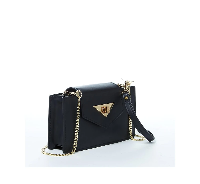 Susu Mini Crossbody Bag Black Leather Purse Wristlet Women's Handbag