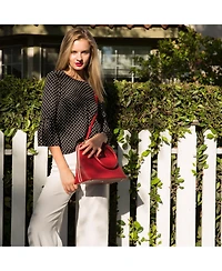 Susu Saffiano Leather Satchel Bag Red Purse Women's Handbag