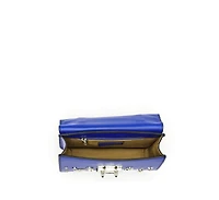 Susu Studded Cobalt Blue Leather Crossbody Bag Small Designer Women s Purse with Chain Strap and Top Handle