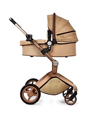 Baby Stroller: Height-Adjustable Seat and Reclining Carriage with Four-Wheel Shock Absorption, Bidirectional, Elevated View, Stylish Stroller