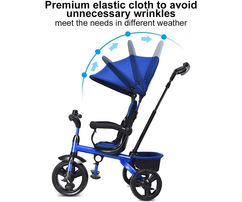 4-in-1 Kids Tricycle with Adjustable Push Handle