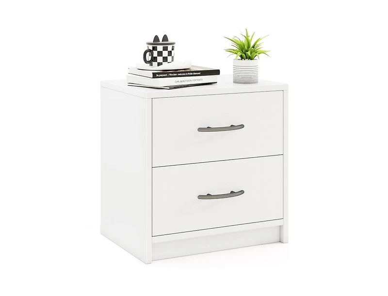 2-Drawer Nightstand with Storage for Bedroom or Living Room, Compact Side Table