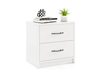 2-Drawer Nightstand with Storage for Bedroom or Living Room, Compact Side Table
