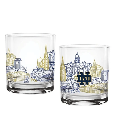 Indigo Falls Notre Dame Fighting Irish 14oz. Campus Line Art Glasses, Set of 2