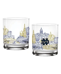 Indigo Falls Notre Dame Fighting Irish 14oz. Campus Line Art Glasses, Set of 2
