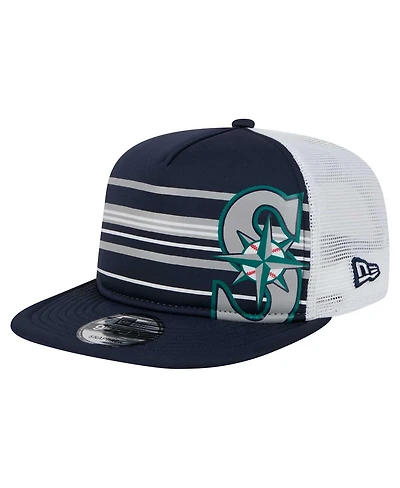 New Era Men's Navy Seattle Mariners 9FIFTY A-Frame Trucker Snapback Hat