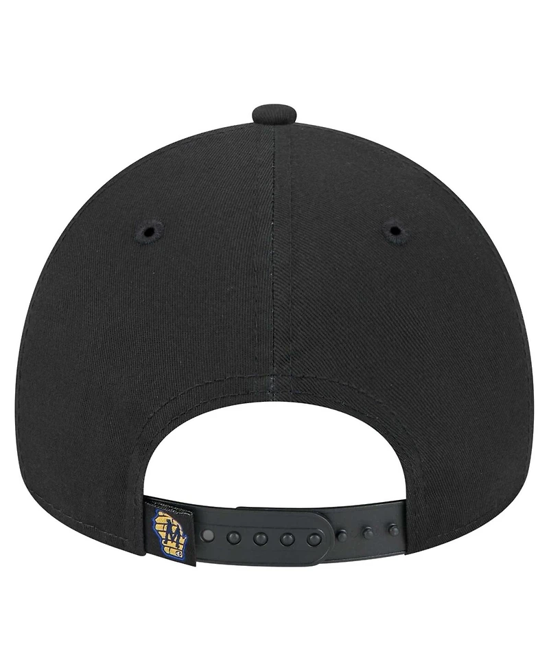 New Era Men's Black Milwaukee Brewers 9FORTY A-Frame Adjustable Hat