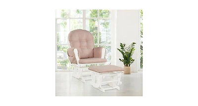 Baby Nursery Relax Rocker Rocking Chair Glider and Ottoman Set