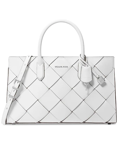 Michael Kors Scarlett Medium Woven Leather East West Satchel