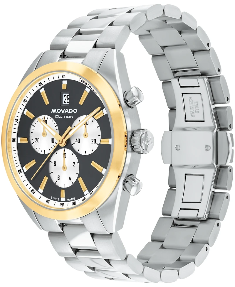 Movado Men's Datron Swiss Quartz Chronograph Stainless-Steel Watch, 41mm