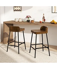 Industrial Bar Stool with Metal Frame for Modern Kitchen Island or Home Bar