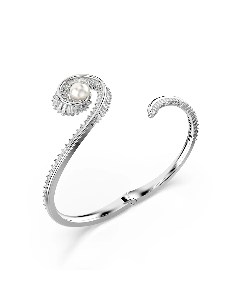 Swarovski Ariana Grande x Crystal Cultivated Pearl Baguette Cut Bangle Bracelet
