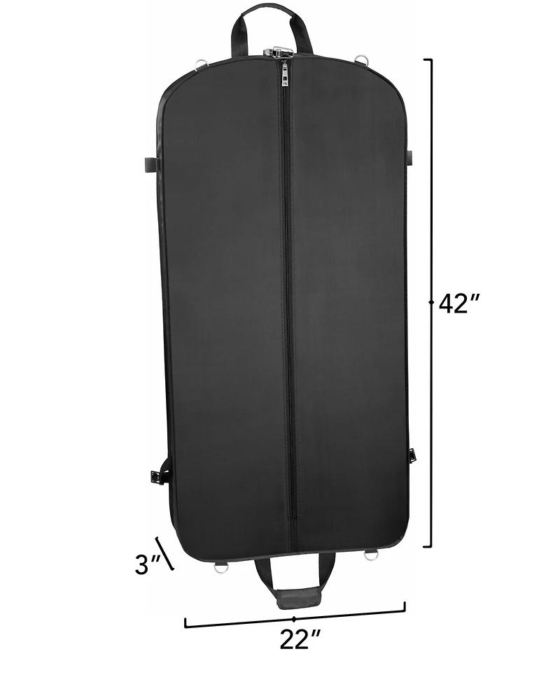 42" Premium Travel Garment Bag with Shoulder Strap and Pockets