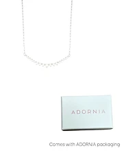 Adornia Adjustable Cultivated Pearl Curved Bar Necklace