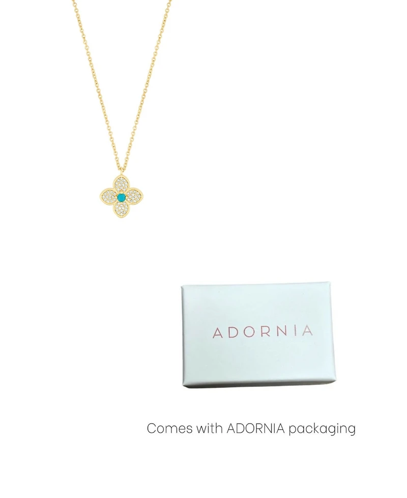 Adornia Adjustable Turquoise Flower Necklace