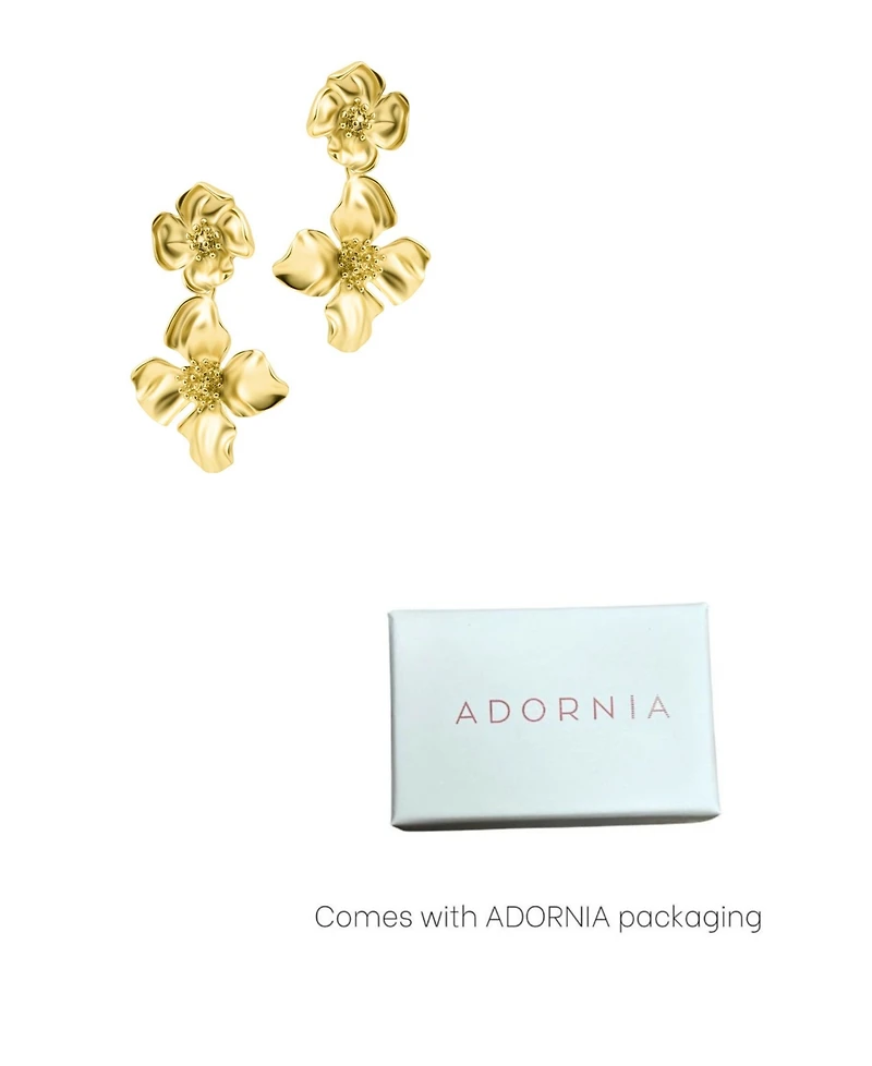 Adornia Gold Flower Drop Earrings