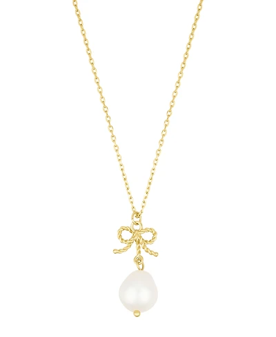 Adornia Gold Adjustable Freshwater Cultivated Pearl Bow Necklace
