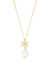 Adornia Gold Adjustable Freshwater Cultivated Pearl Bow Necklace