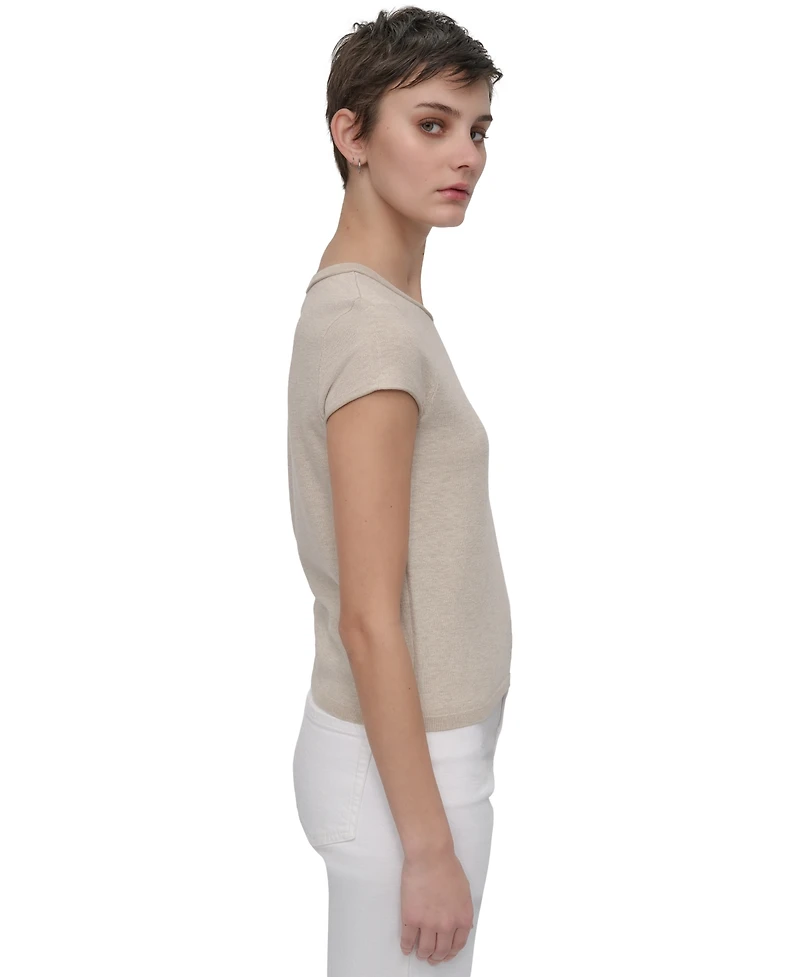 Dkny Jeans Women's Cap-Sleeve Crewneck Tee - J1V