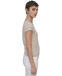 Dkny Jeans Women's Cap-Sleeve Crewneck Tee - J1V