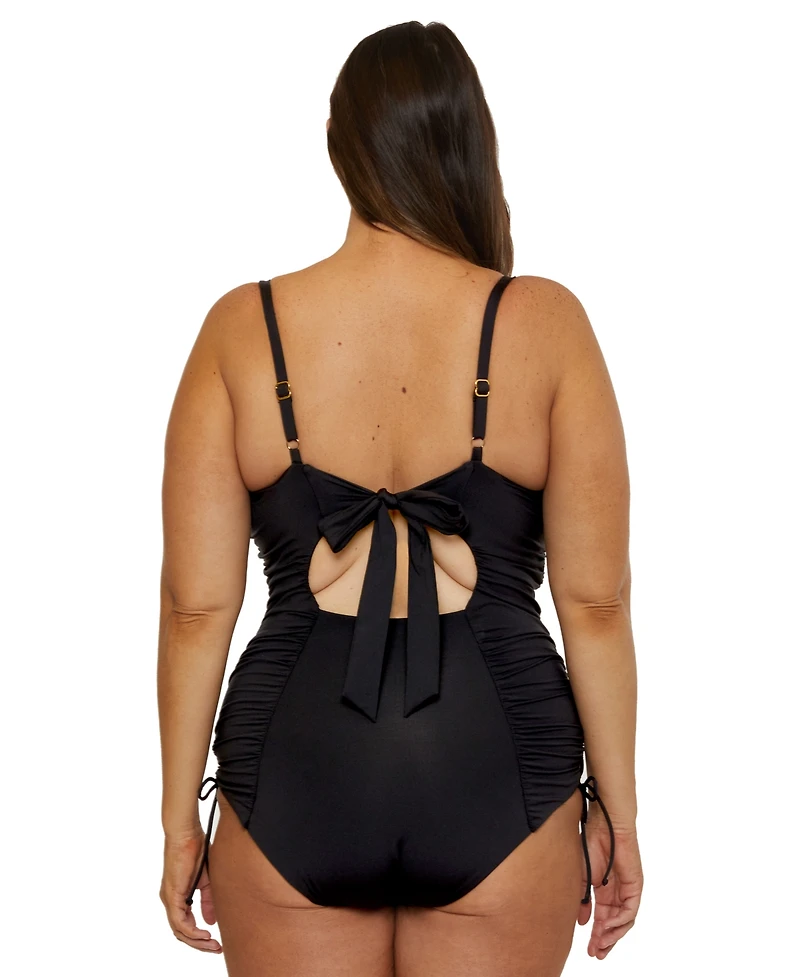 Becca Etc Women's Color Code Shirred One-Piece Swimsuit