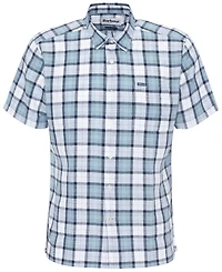 Barbour Men's Midfield Relaxed Fit Short Sleeve Linen Tartan Button-Front Shirt