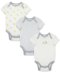 Little Me Baby Safari Short-Sleeve Cotton Bodysuits, Pack of 3
