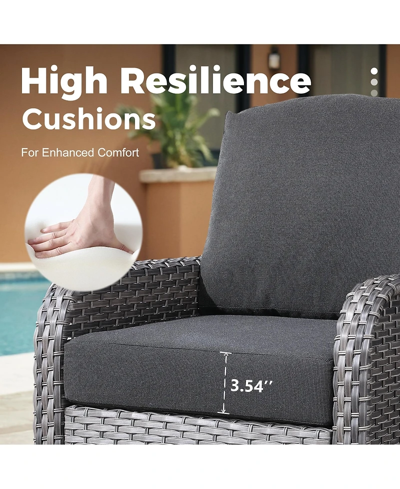 Xizzi 4 Pieces Patio Fruniture Set,Outdoor Wicker Sofa with Outdoor Chairs,Coffee Table,High Back Loveseat Thickened Cushion