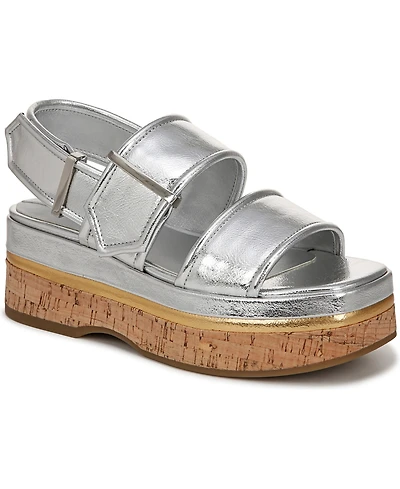 Franco Sarto Women's Piper Open Square Toe Slingback Platform Sandals