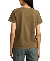 Lucky Brand Women's Cotton Don't Stop Believin' Sequin Crewneck Tee