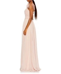 Women's Polka Dot Ruffled One Shoulder Gown