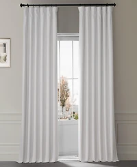 Half Price Drapes Misty White Signature Plush Velvet Hotel Blackout Curtain