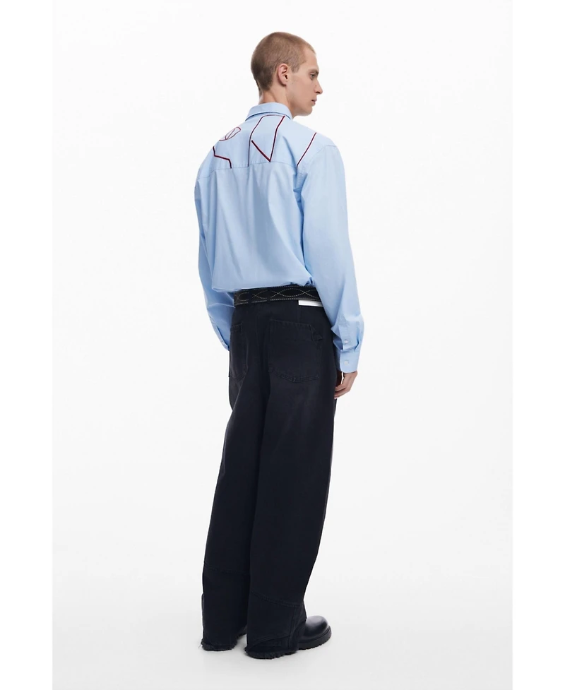 Desigual Men's Shirt with abstract embroidery