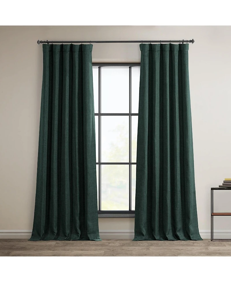 Half Price Drapes Textured Faux Linen Room Darkening Curtain