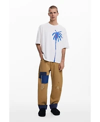 Desigual Men's Palm tree T-shirt with topstitching