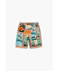 Desigual Boys Boys's Tropical postcard Bermuda shorts