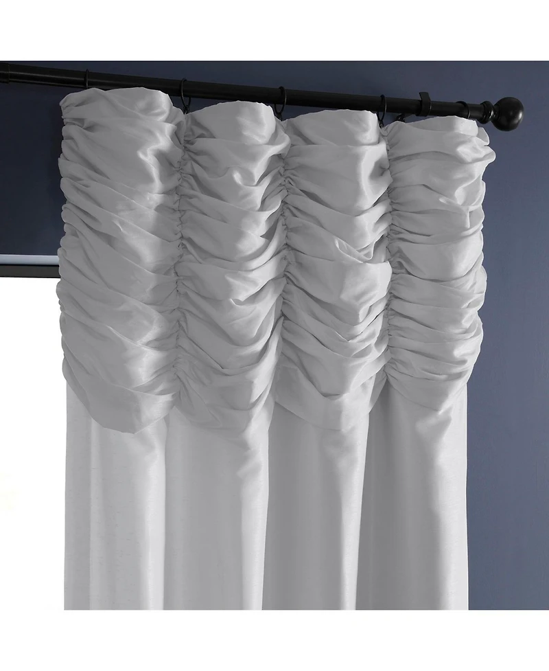 Half Price Drapes Ice Ruched Vintage Textured Faux Dupioni Silk Curtain