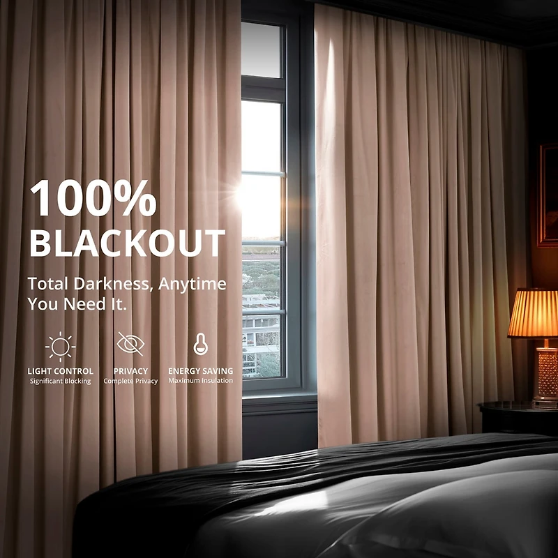 Half Price Drapes Rosey Dawn Grommet Signature Velvet Blackout Curtain