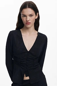 Desigual Women's V-neck lace blouse
