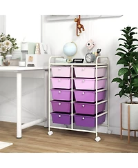 10-Drawer Rolling Storage Cart Portable and Spacious Storage Organizer for Home or Office