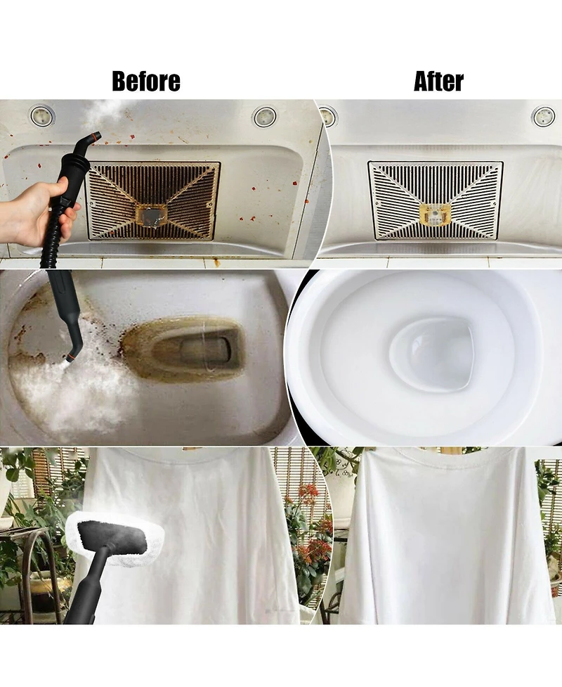 Handheld MultiPurpose Steam Cleaner with 17 Pieces, 350ml Large Capacity Steam Mop Continuous Fill water, Portable Chemical-Free Steamer for Home Use