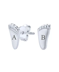 Bling Jewelry Delicate Tiny Foot Print Feet Shape Stud Earrings Sterling Silver