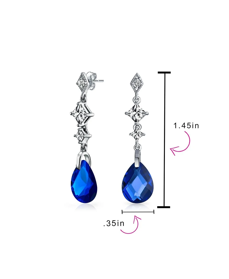 Bling Jewelry Briolette Faceted Teardrop Pear Shape Cubic Zirconia Cz Chandelier Earrings Sterling Silver