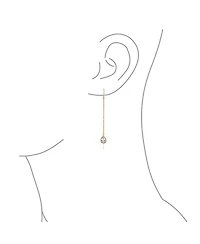 Bling Jewelry Set of 2 Geometric Minimalist Dangle Chandelier Earrings with Cz Teardrop Rose Gold Plated